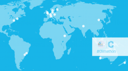 Map indicating the 17 cities participating in the 18 June 2015 Climate-KIC Climathon