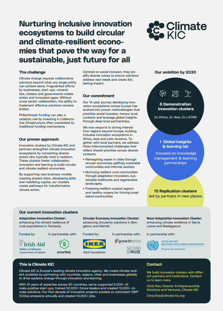 Nurturing inclusive innovation ecosystems to build circular and climate-resilient economies